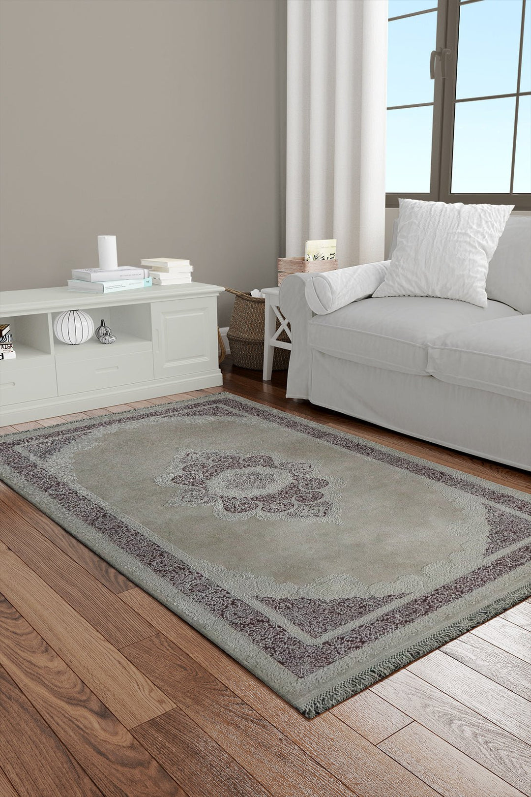 Turkish Premium and Modern Voyage Rug - 3.28 x 6.56 FT - Beige - Superior Comfort Elegant and Luxary Style Accent - V Surfaces