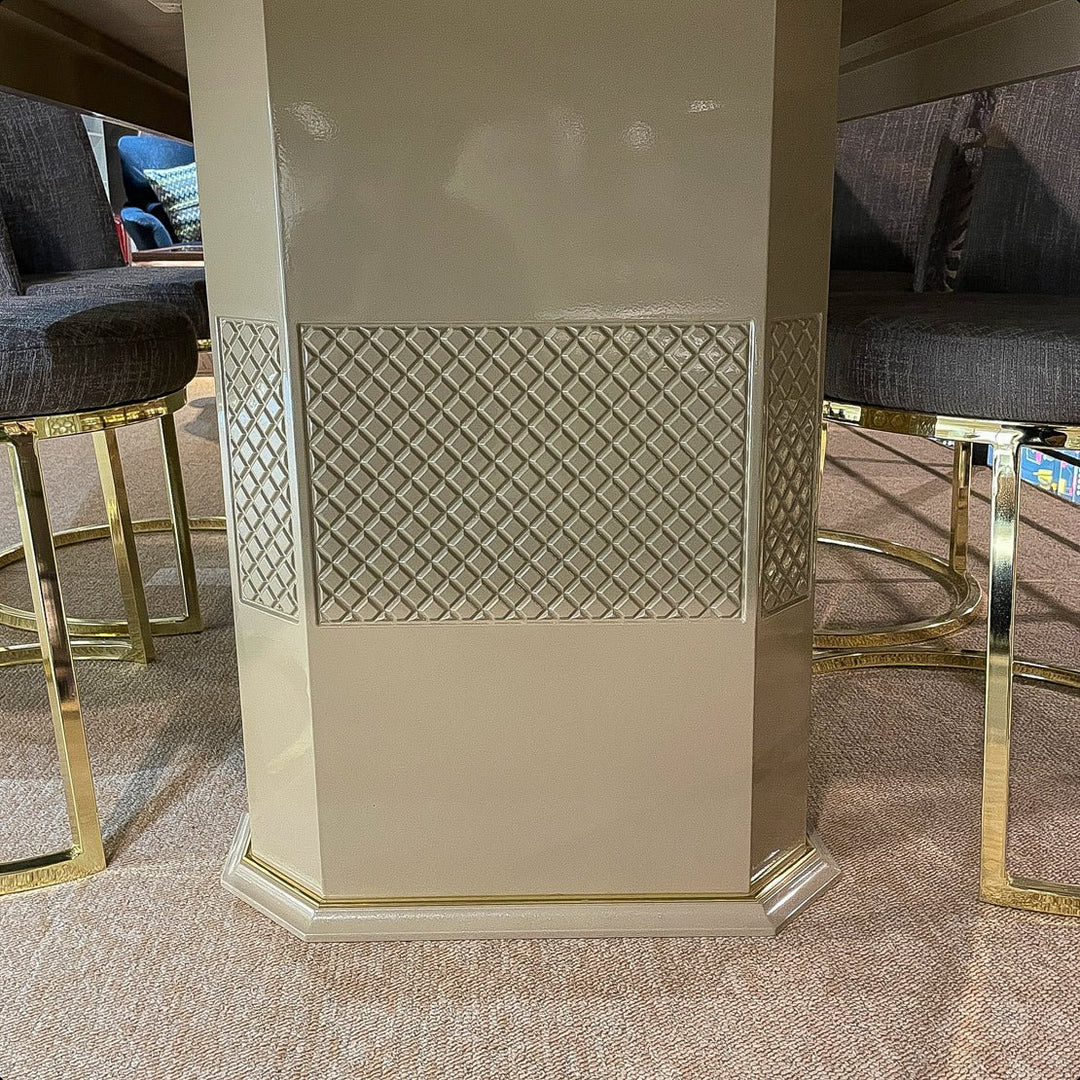 Turkish Sena Dining Table with Fabric Chairs, (Dining Table + 6 Chairs) - V Surfaces