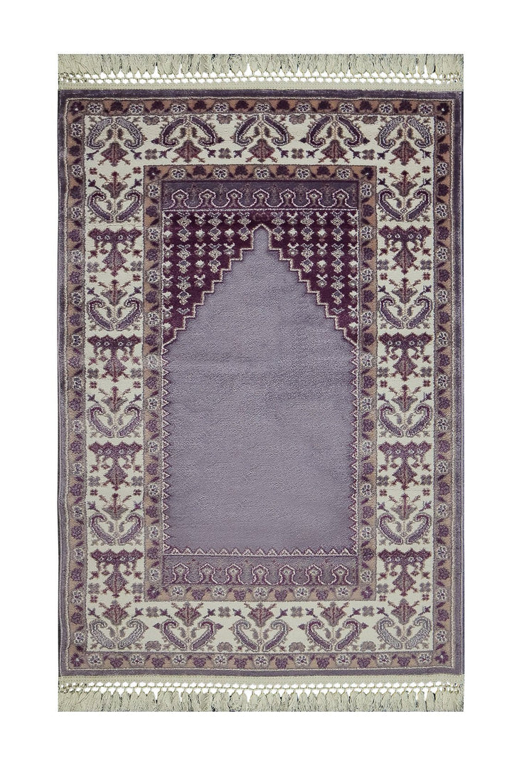 Turkish Style Acrylic Sajjadeh Prayers Mat - Cream - Soft, Durable, and Easy to Clean - V Surfaces