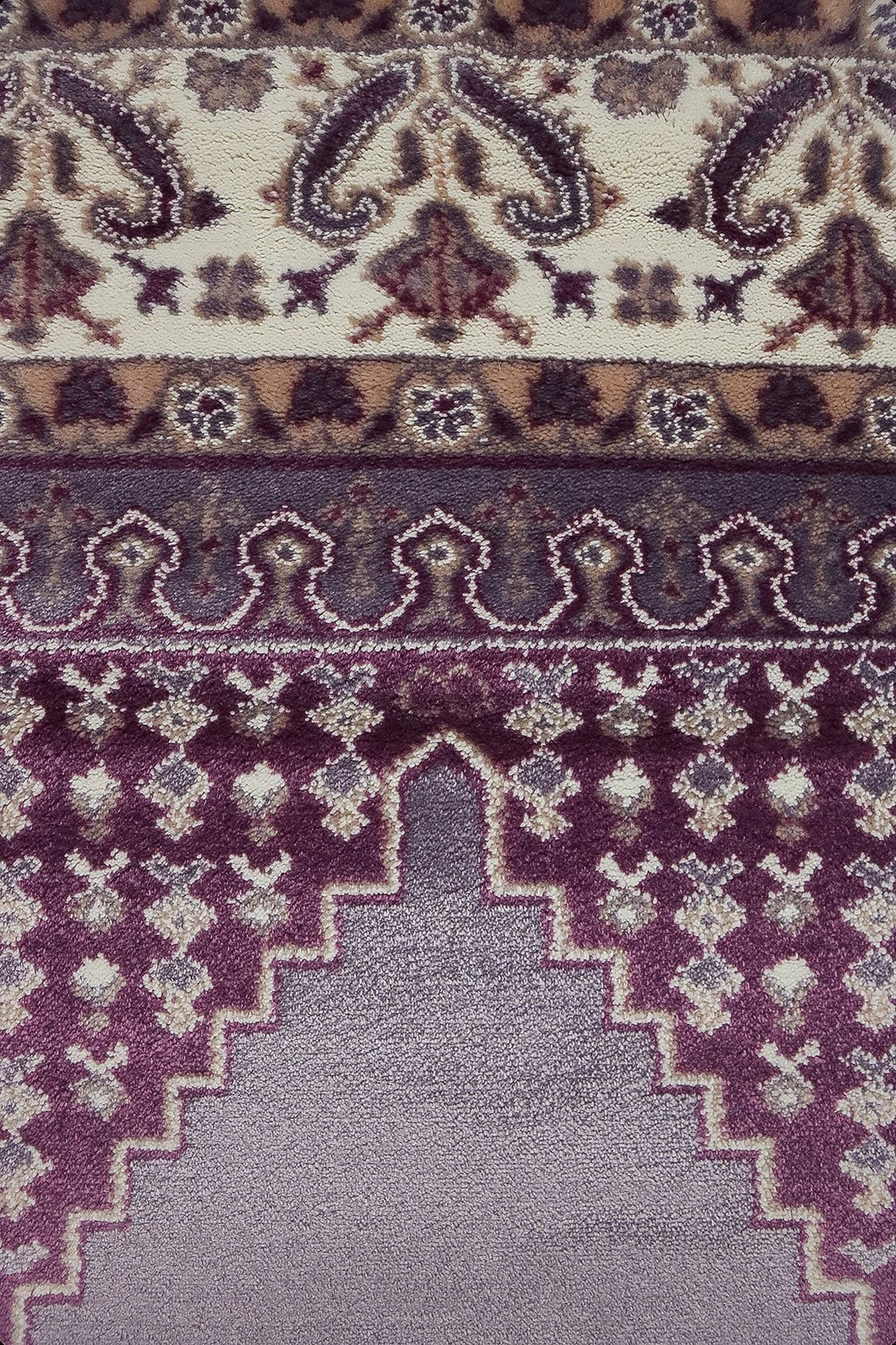 Turkish Style Acrylic Sajjadeh Prayers Mat - Cream - Soft, Durable, and Easy to Clean - V Surfaces