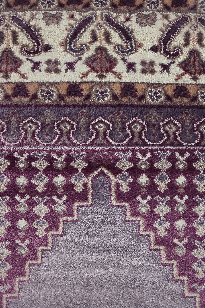 Turkish Style Acrylic Sajjadeh Prayers Mat - Cream - Soft, Durable, and Easy to Clean - V Surfaces