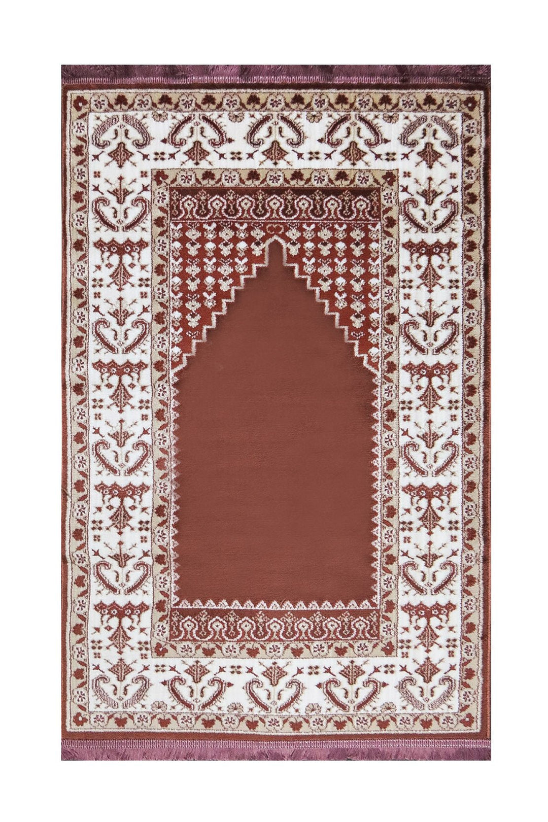 Turkish Style Acrylic Sajjadeh Prayers Mat - Maroon- Soft, Durable, and Easy to Clean - V Surfaces