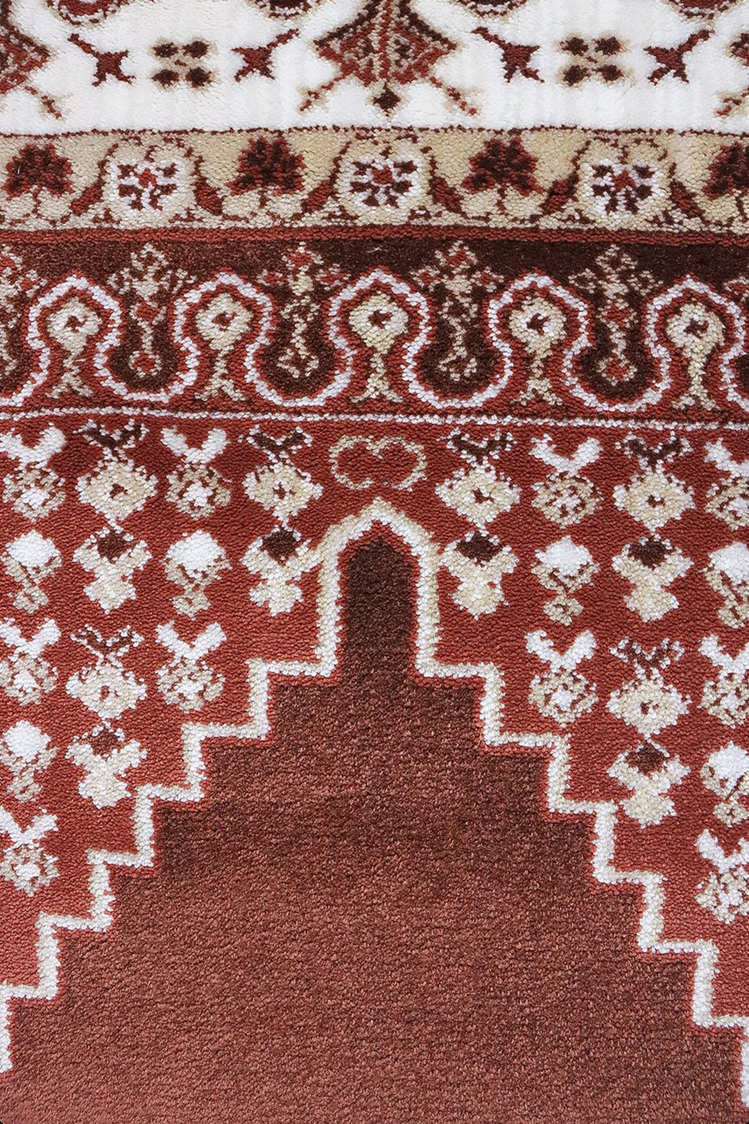 Turkish Style Acrylic Sajjadeh Prayers Mat - Maroon- Soft, Durable, and Easy to Clean - V Surfaces
