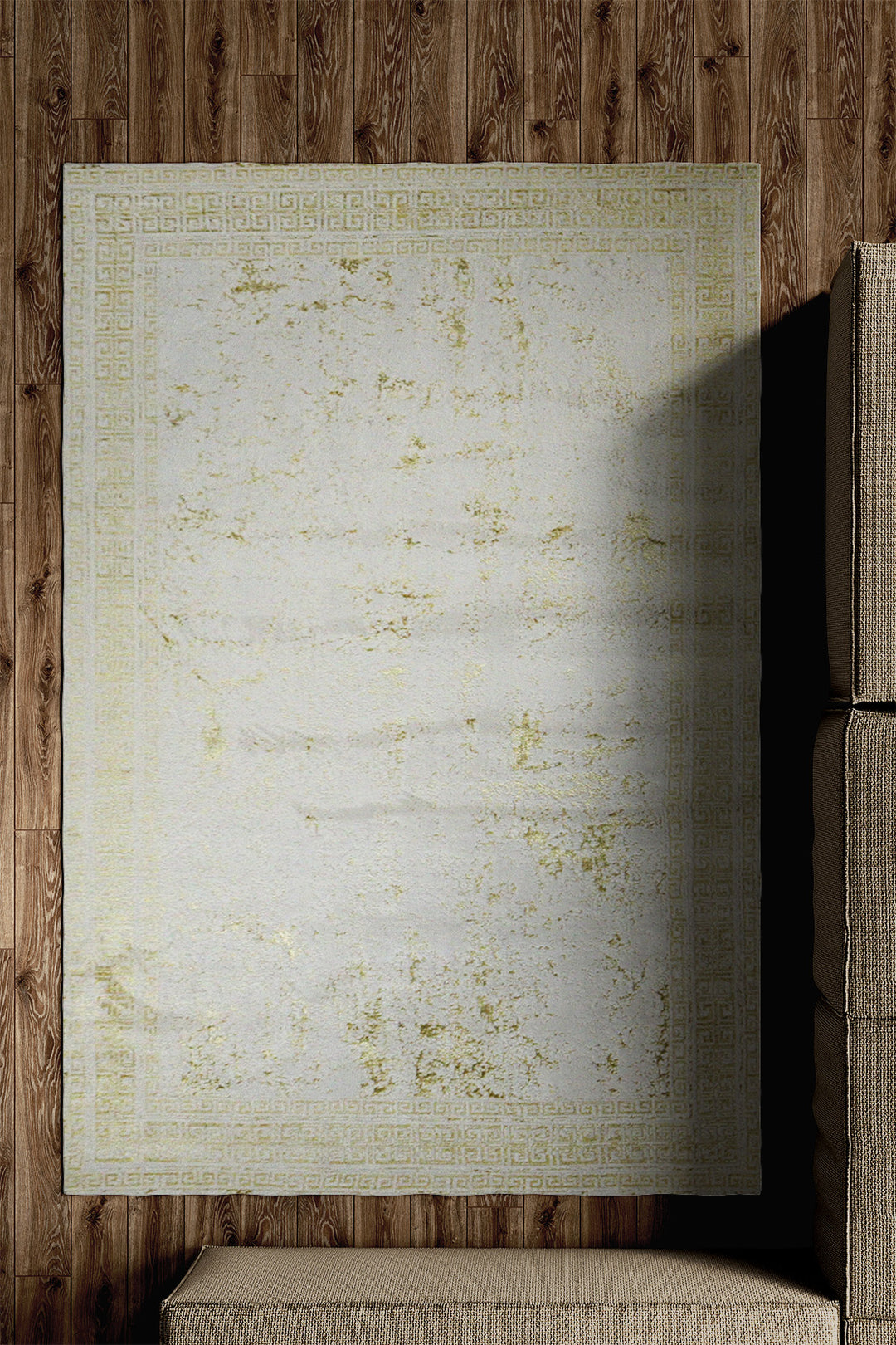 Turkish Modern Festival 1 Rug - 5.2 x 7.5 FT - Yellow - Sleek and Minimalist for Chic Interiors