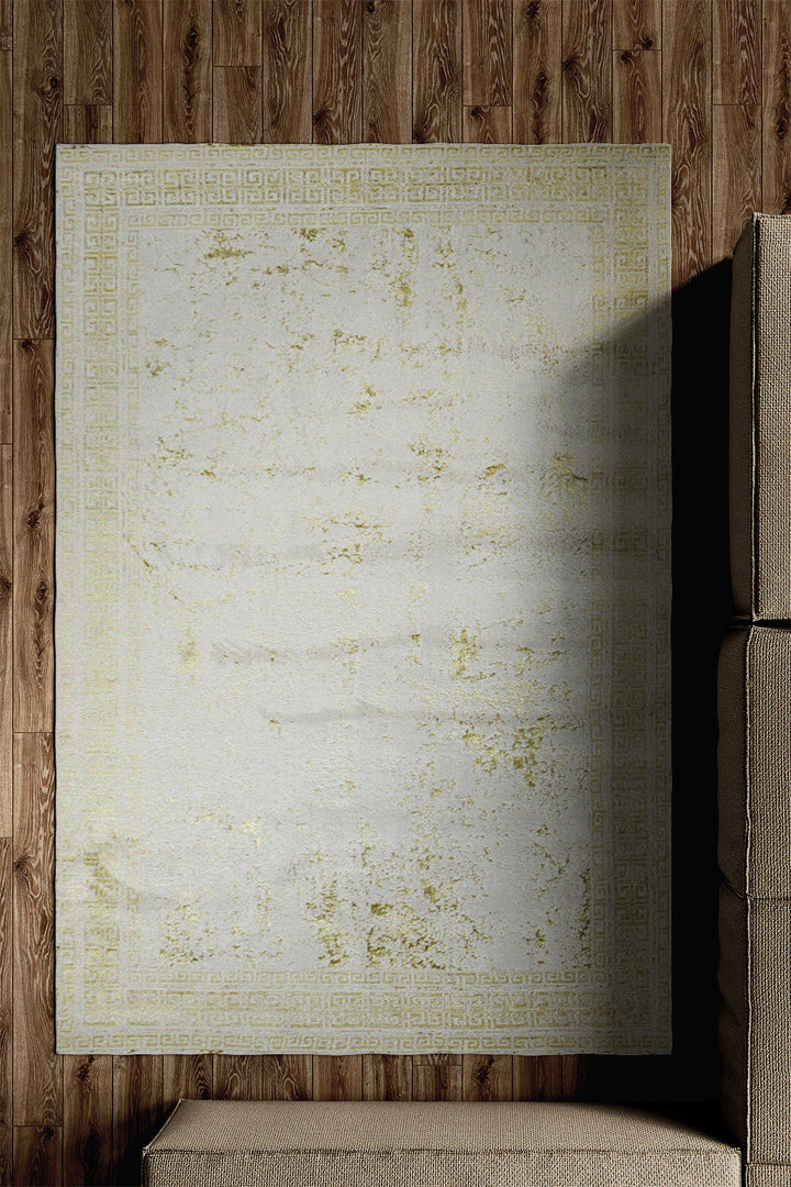 Turkish Modern Festival 1 Rug - 5.2 x 7.5 FT - Yellow - Sleek and Minimalist for Chic Interiors