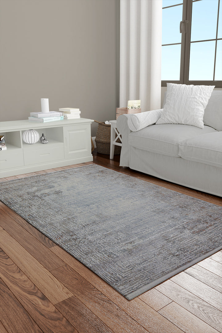 Turkish Modern Festival Viscos Rug - 3.9 x 5.9 FT - Sleek And Minimalist For Chic Interiors