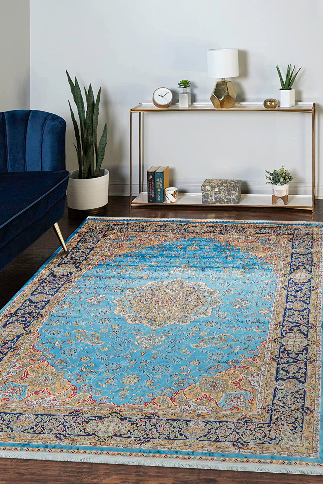 Premium Abrisham Persian Rug 1200 Reeds - Blue