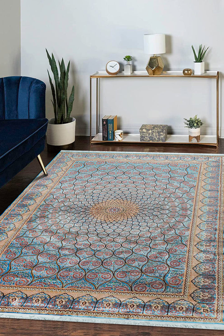 Premium Abrisham Persian Rug 1200 Reeds - Blue