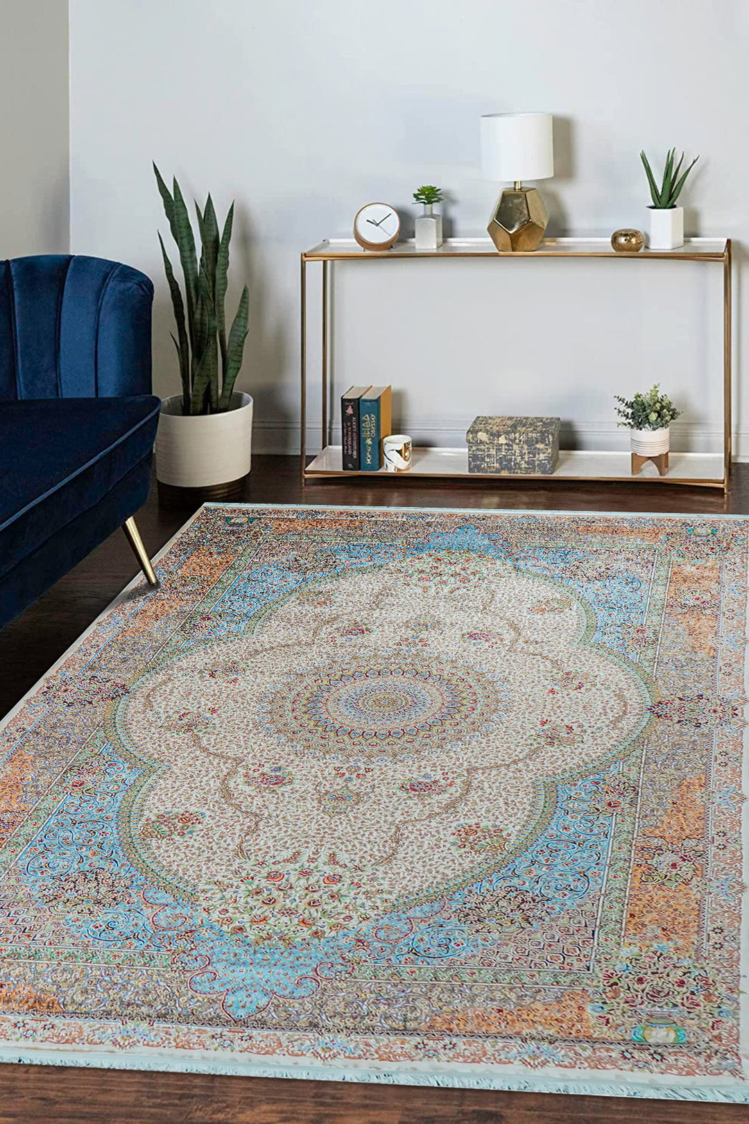 Premium Abrisham Persian Rug 1200 Reeds - Beige