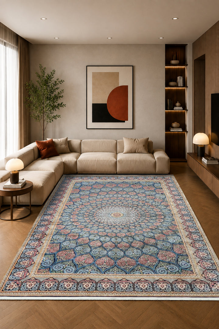 Premium Abrisham Persian Rug 1200 Reeds - Blue
