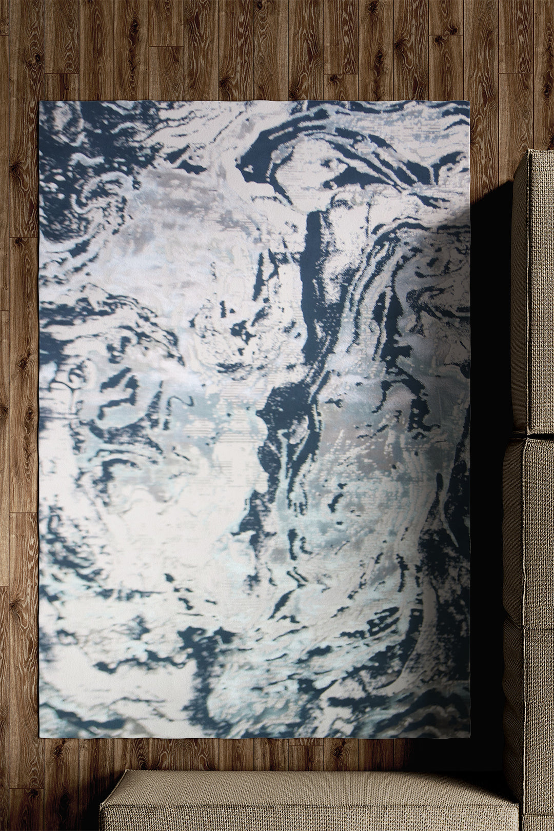 Turkish Modern <strong> Vk-Oasis</strong> Rug - Beige Blue