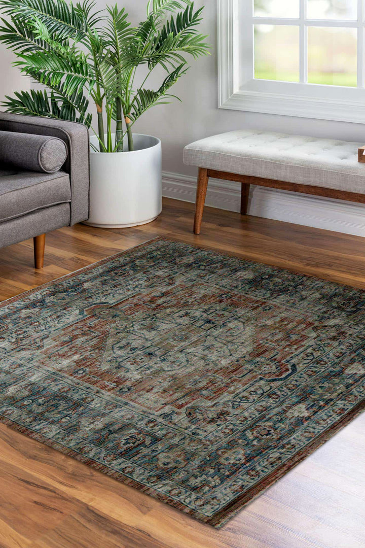 Turkish Modern Festival-1 Rug - 7.8 x 7.8 FT - Gray - Sleek and Minimalist for Chic Interiors