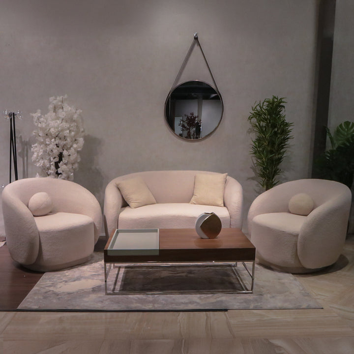 Modern Cloud Couch with Soft Boucle Upholstered, (2+1+1) Seaters Comfy Couch for Living Room Home Office