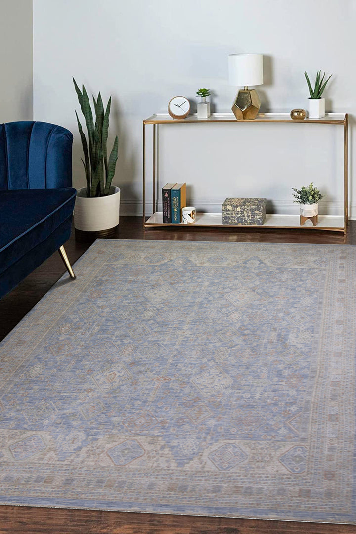 <p>Turkish Modern <strong>Opera Rug</strong>  - Blue - 6.5 x 9.8 FT</p>