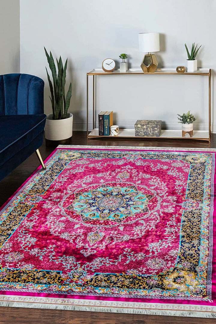 Premium Abrisham Persian Rug 1600 Reeds - Red