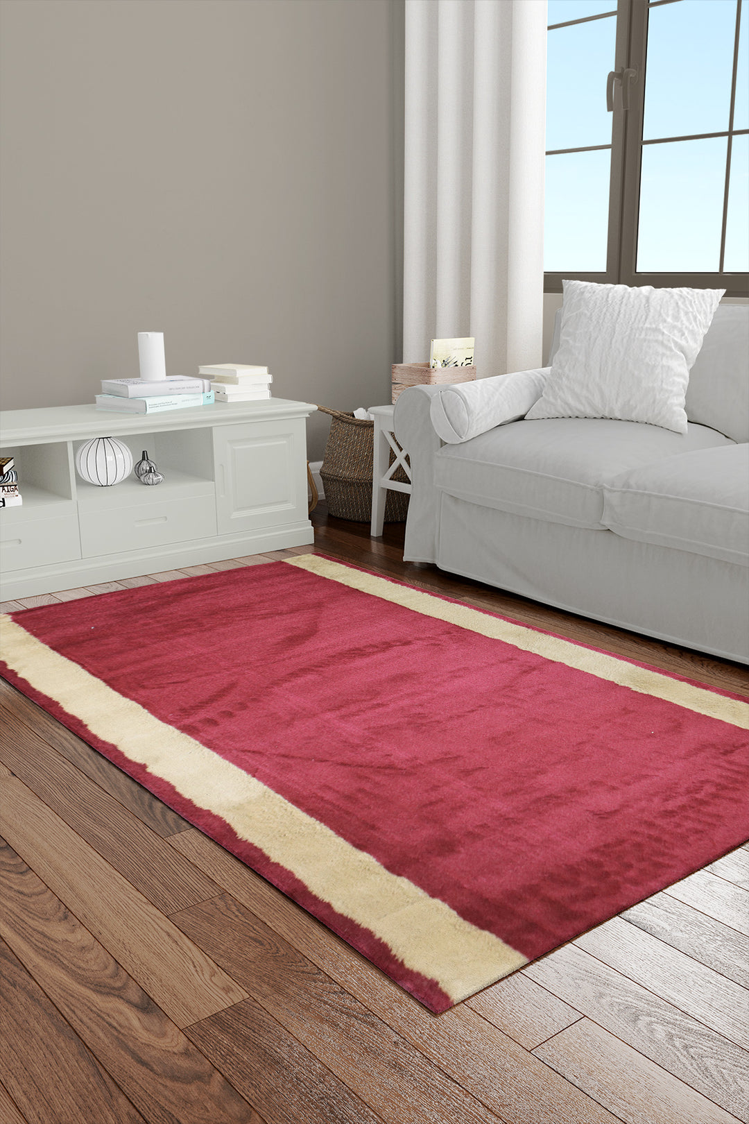 Turkish Modern  Festival Wd Rug  - 3.2 x 6.5 FT - Red -  Luxurious Woven Masterpiece 50% Off!