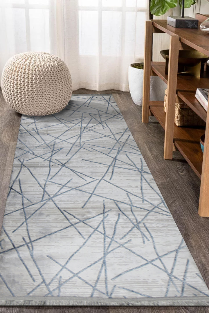 Turkish Modern Festival WD Rug - 3.3 x 7.5 FT - Gray - Luxurious Woven Masterpiece 50% Off!