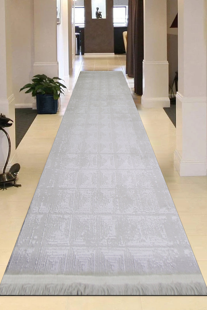 Turkish Modern Festival WD Rug - 2.6 x 13.1 FT - Gray - Luxurious Woven Masterpiece 50% Off!