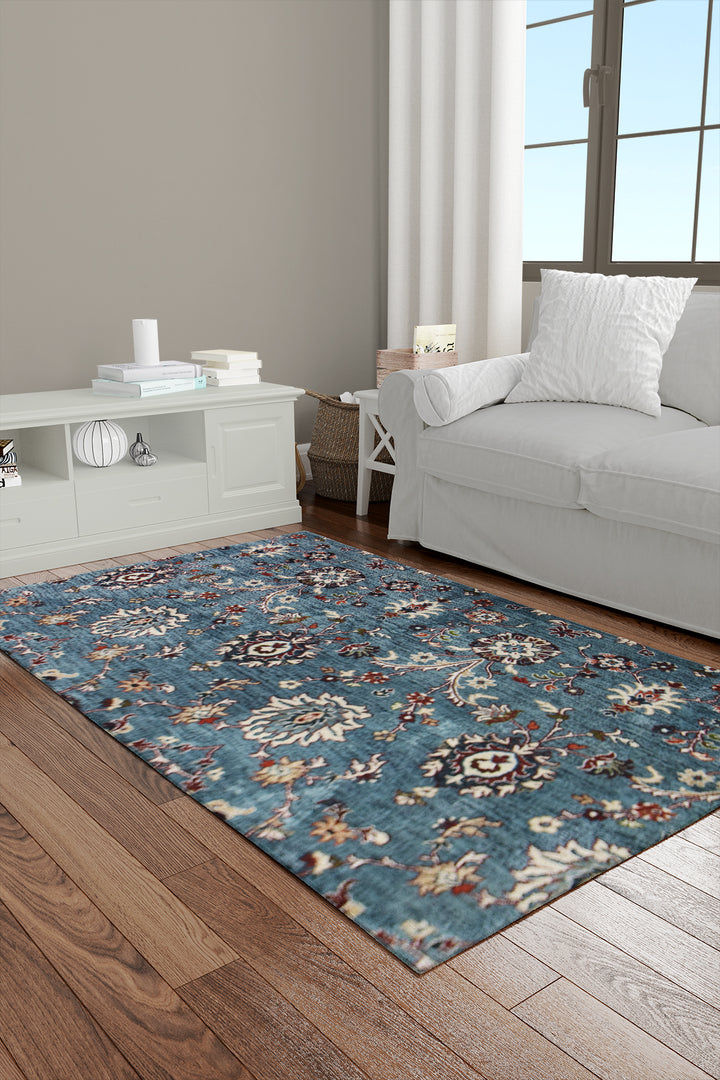 Crystal Rug  (R296A) LBLUE - 3.5 x 6.5 FT - Soft, Durable, and Easy to Clean