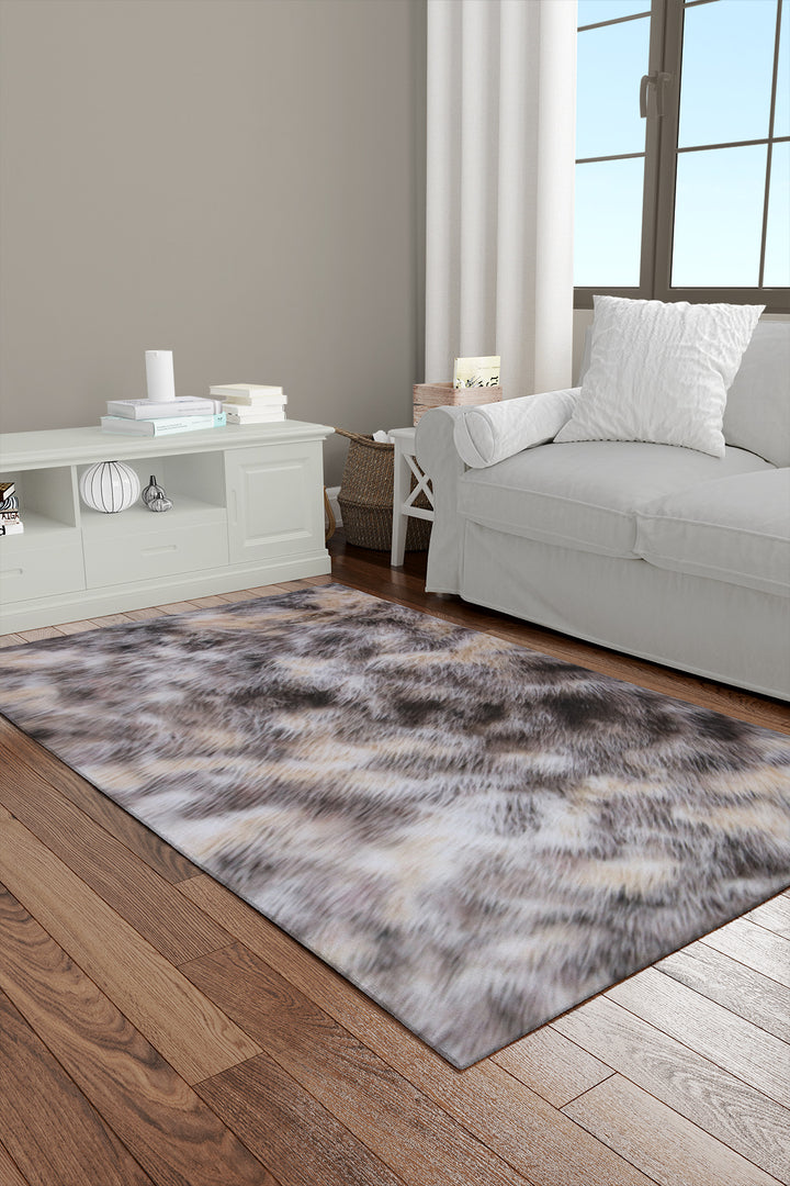 Soft Shaggy Moods Rug for Living Room-4.9 x 7.2 ft-Thick Plush Modern Area Carpet