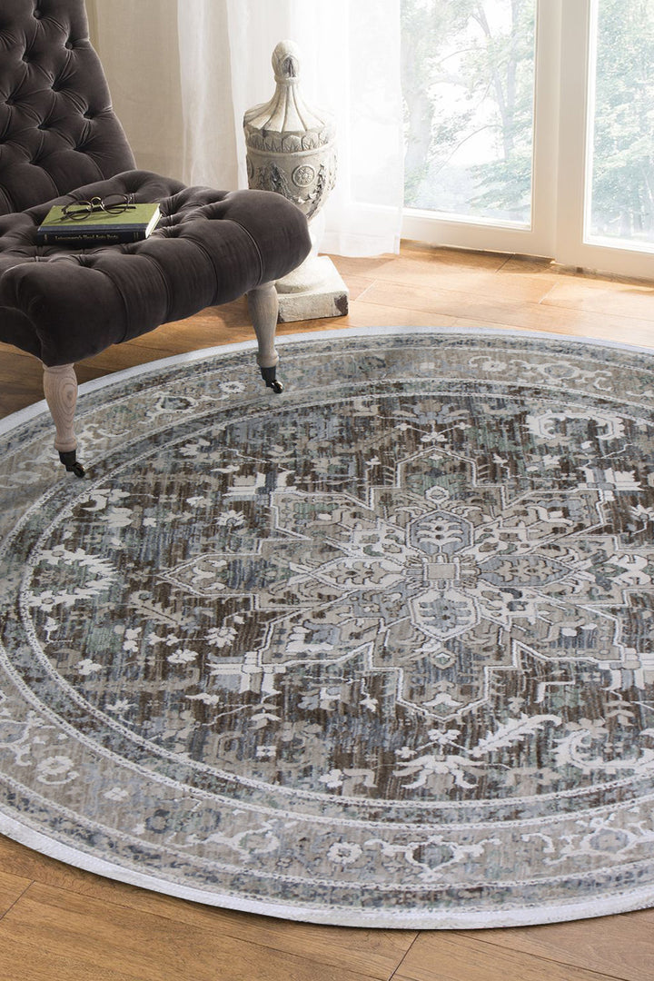 <p>Turkish Modern <strong>Elements Rug</strong>  - Brown - 5.2 x 5.2 FT</p>