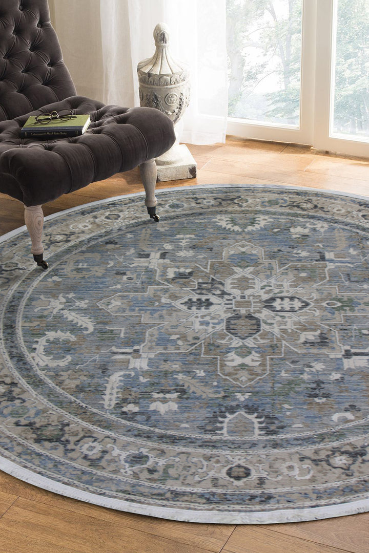 <p>Turkish Modern <strong>Elements Rug</strong>  - Gray - 5.2 x 5.2 FT</p>