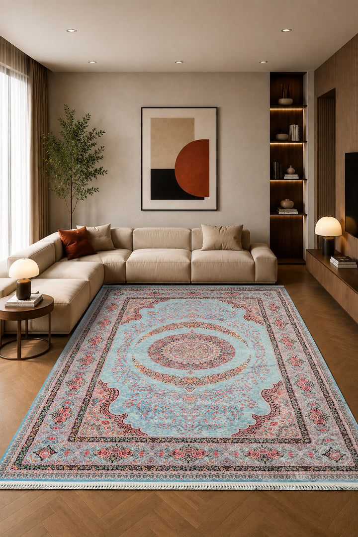 Premium Authentic Persian Rug 1200 Reeds - Blue
