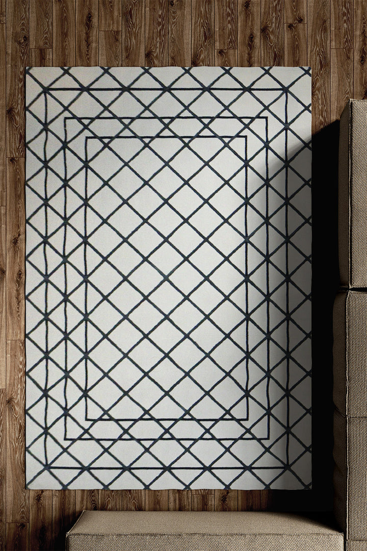 Turkish Modern  Festival WD Rug - Blue and White - 5.2 x 7.2 FT - Superior Comfort, Modern Style Accent Rug