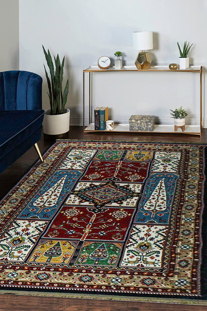 Iranian Rhyton Rugs-Wd Rug - 6.5 x 9.8 FT - Blue - Resilient Construction for Long-Lasting Use