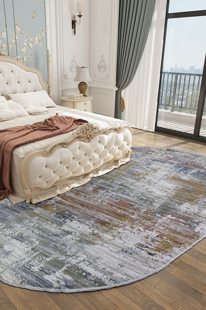 Turkish Modern Festival WD Oval Rug  - 9.1 x 12.4 FT - Cream -  Luxurious Woven Masterpiece 50% Off!