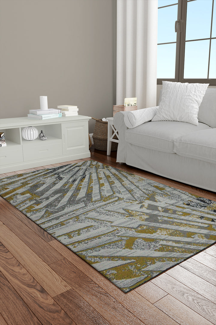 Turkish Modern  Festival 1 Rug - Cream and Yellow - 3.2 x 4.9 FT - Superior Comfort, Modern Style Accent Rugs