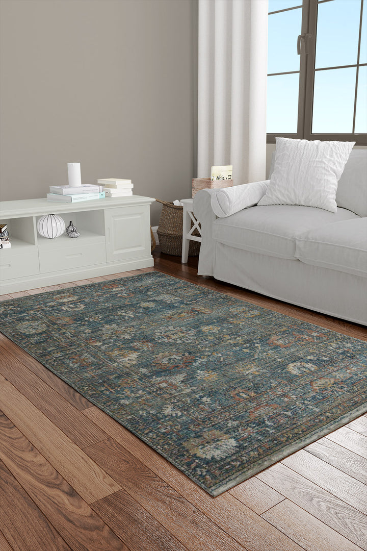 Turkish Modern Festival Plus - 3.9 x 5.7 FT - Blue - Sleek and Minimalist for Chic Interiors