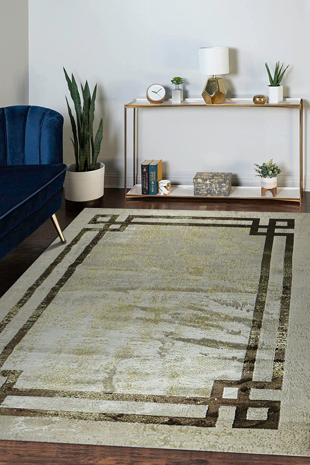 Turkish Modern Treasure Rug - 6.5 x 9.5 FT - Beige - Sleek and Minimalist for Chic Interiors