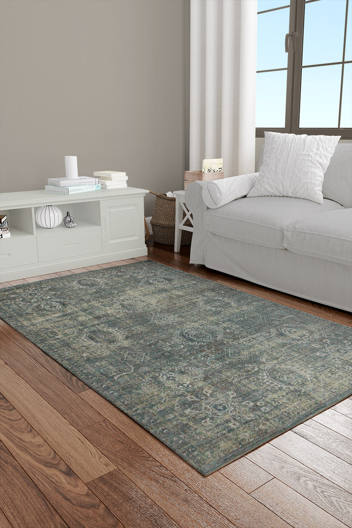 Turkish Modern Festival Plus - 5.2 x 7.6 FT - Blue - Sleek and Minimalist for Chic Interiors