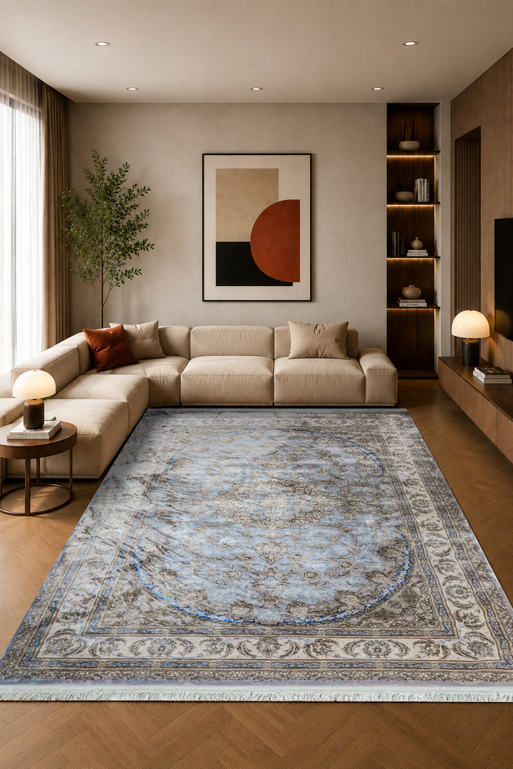 Turkish Premium <strong>Ottoman</strong> Rug - Gray