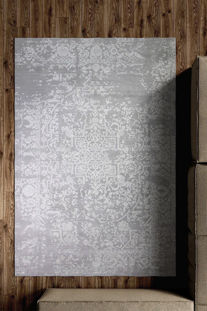 Turkish Modern  Festival Wd Rug  - 7.8 x 11 FT - Gray -  Luxurious Woven Masterpiece 50% Off!