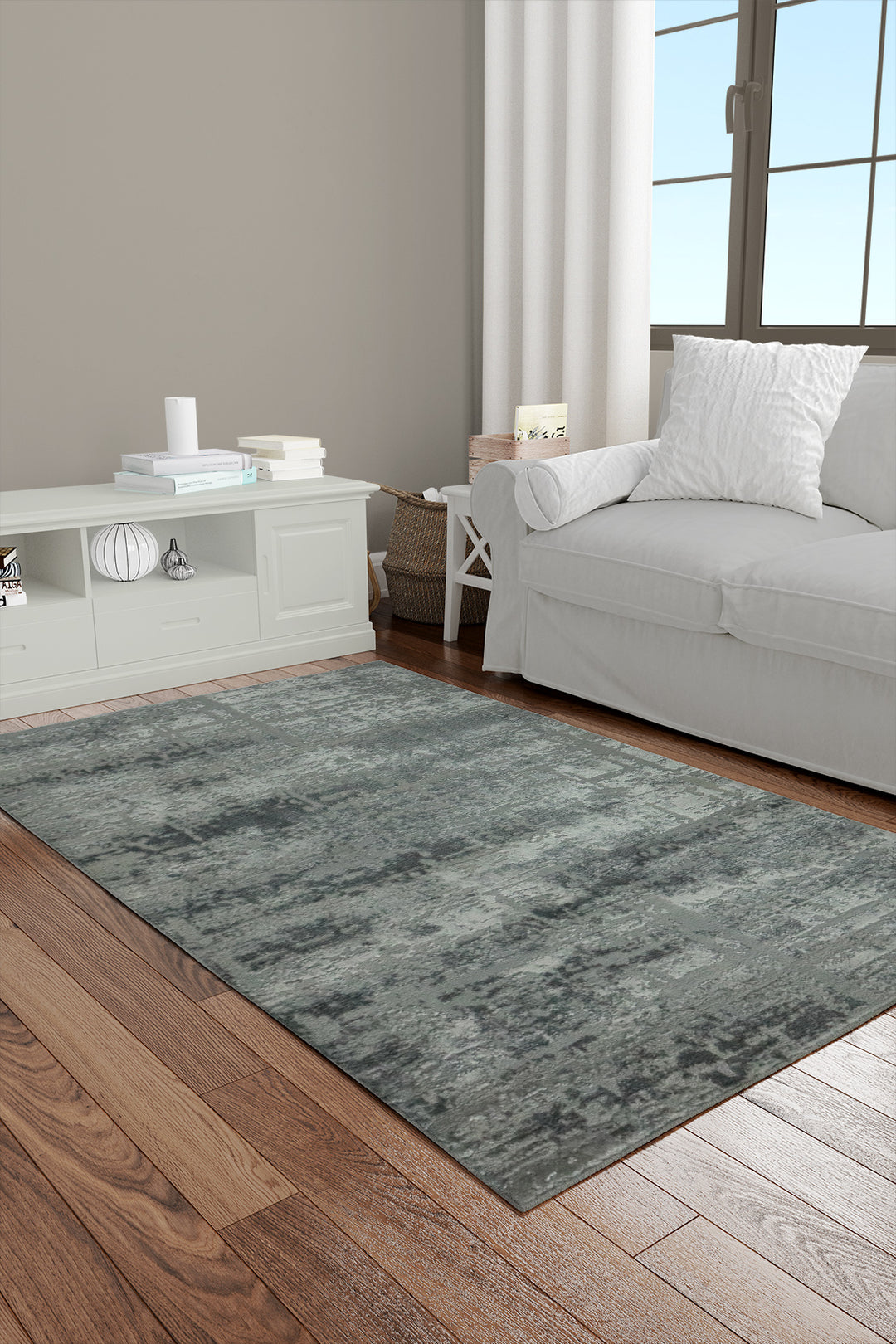 Turkish Modern Festival WD Rug - 2.6 x 3.8 FT - Gray - Sleek and Minimalist for Chic Interiors