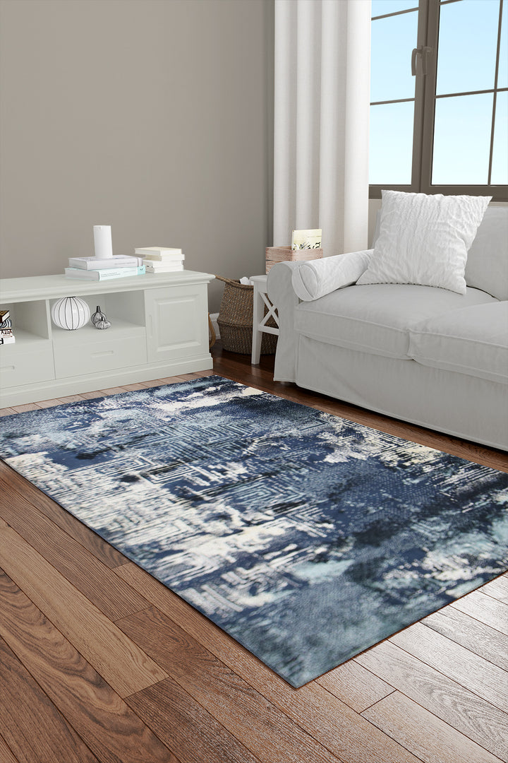 Alpine Rug  (U510A) PL166 NAVY - 3.25 x 5.5 FT - Soft, Durable, and Easy to Clean