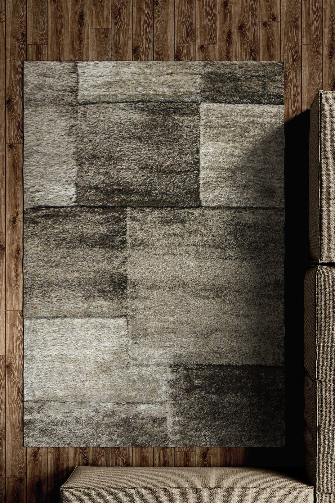Turkish Shaggy Carlifornia Rug - 4.9 x 7.3 FT - Brown -Fluffy and Durable Floor Rug