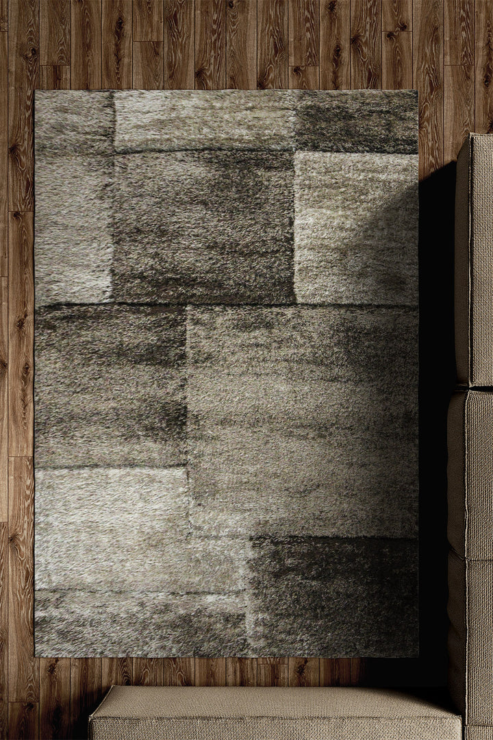 Turkish Shaggy Carlifornia Rug - 4.9 x 7.3 FT - Brown -Fluffy and Durable Floor Rug