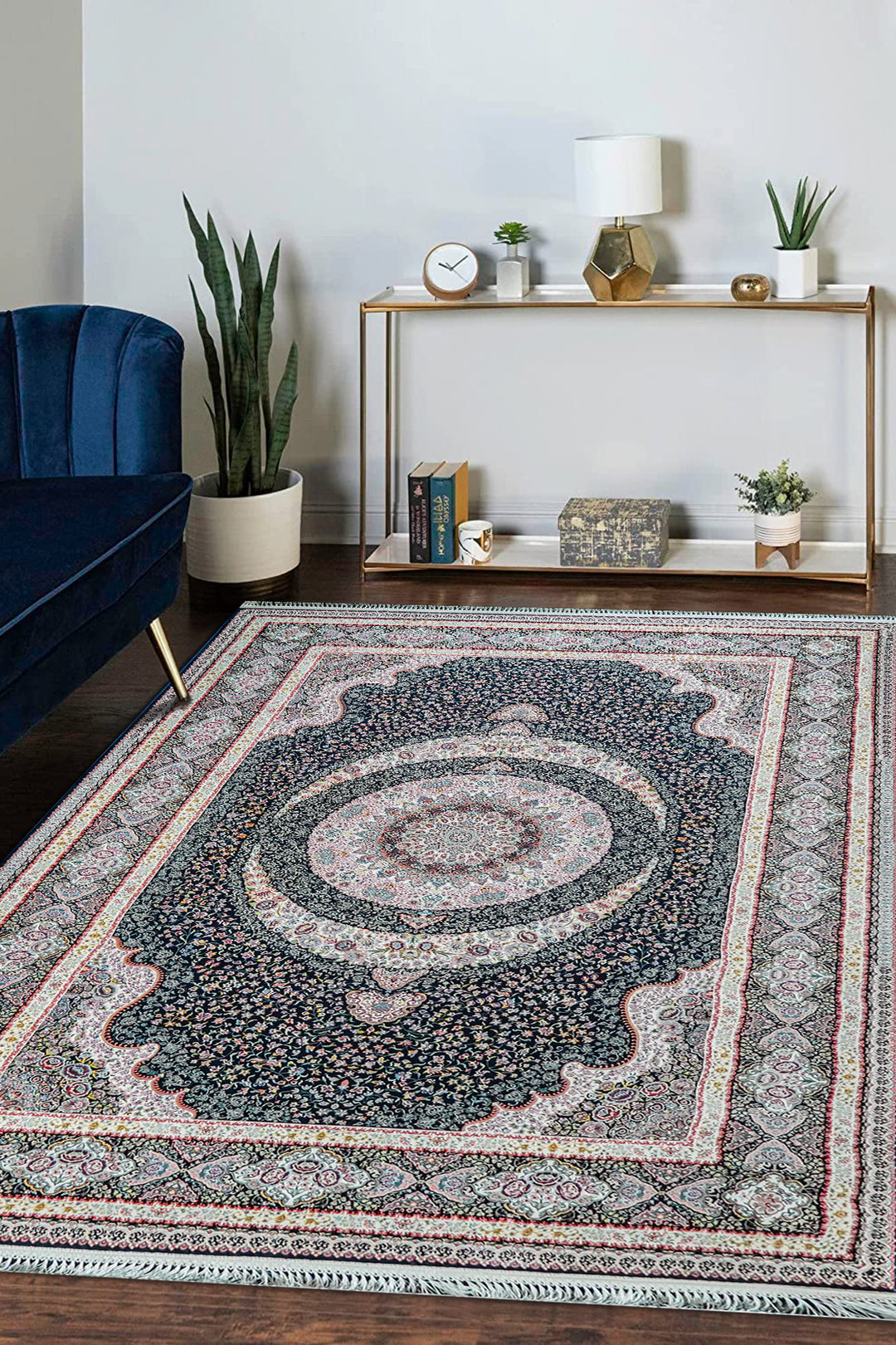 Premium Authentic Persian Rug 1200 Reeds - Blue
