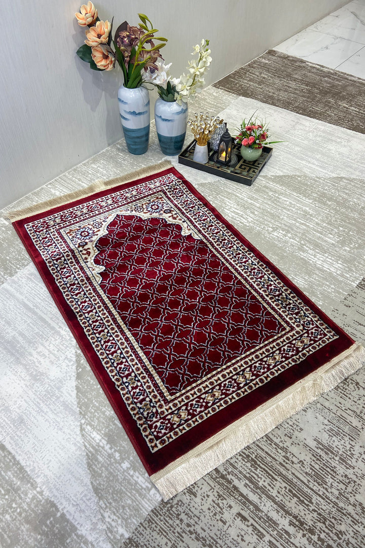 Garnet Prayer Mat- Red-Soft, Durable, and Easy to Clean