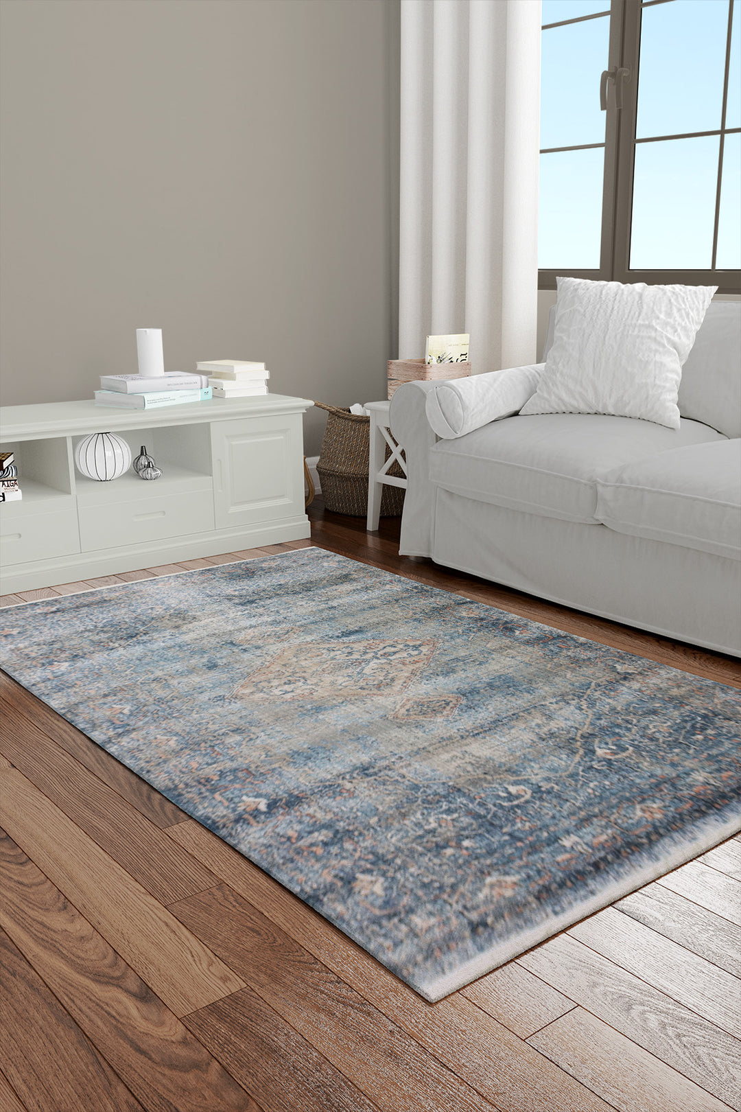 Turkish Modern  Festival Wd Rug  - 2.6 x 3.9 FT - Blue -  Luxurious Woven Masterpiece 50% Off!