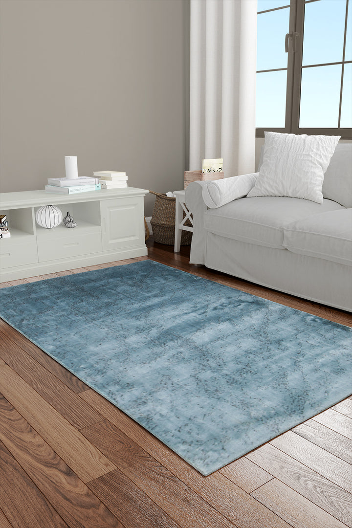 Infinity Rug  (U556A)  LBLUE/SHRBLACK - 3 x 4.5 FT - Soft, Durable, and Easy to Clean