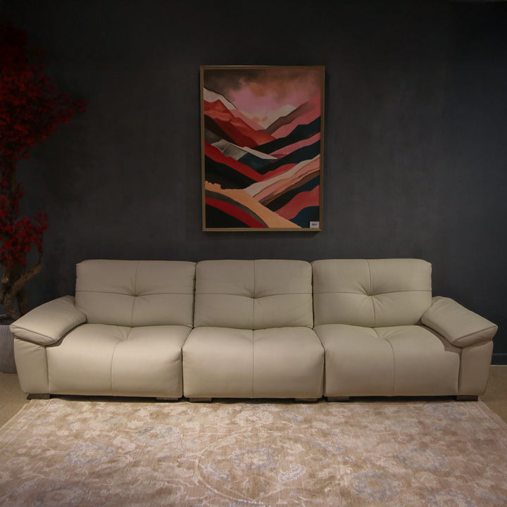 Imported Real Leather Sofa, Model No. 6074