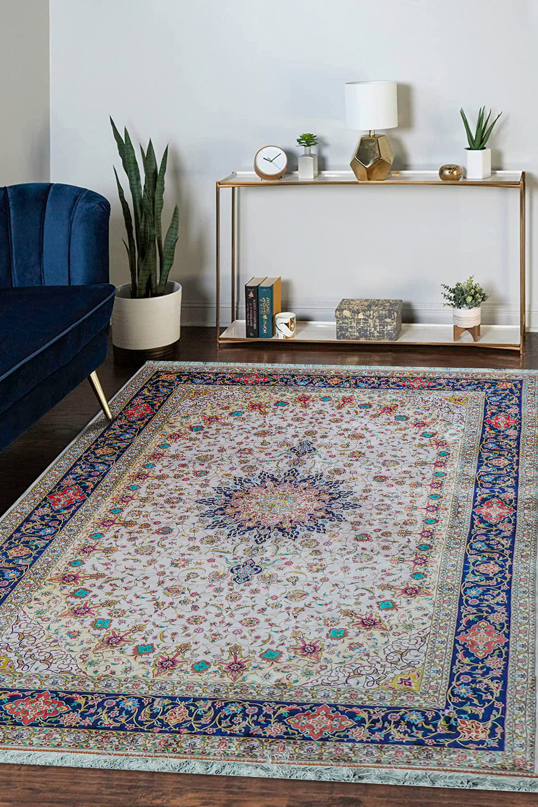 Premium Abrisham Persian Rug 1600 Reeds - Cream