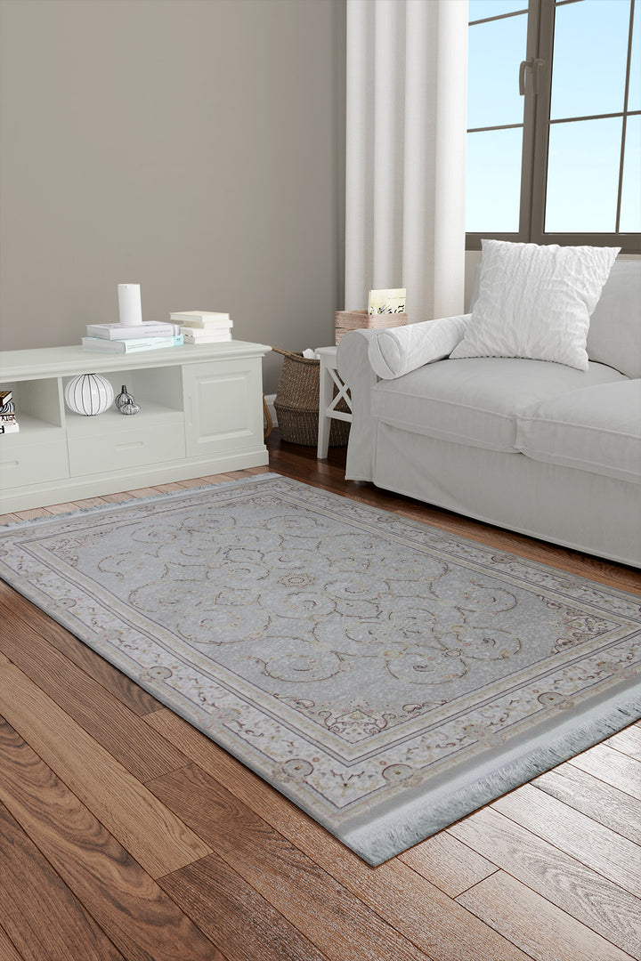 Iranian Premium Quality Authentic 1200 Rug - 3.3 x 4.9 FT - Gray - Resilient Construction for Long-Lasting Use