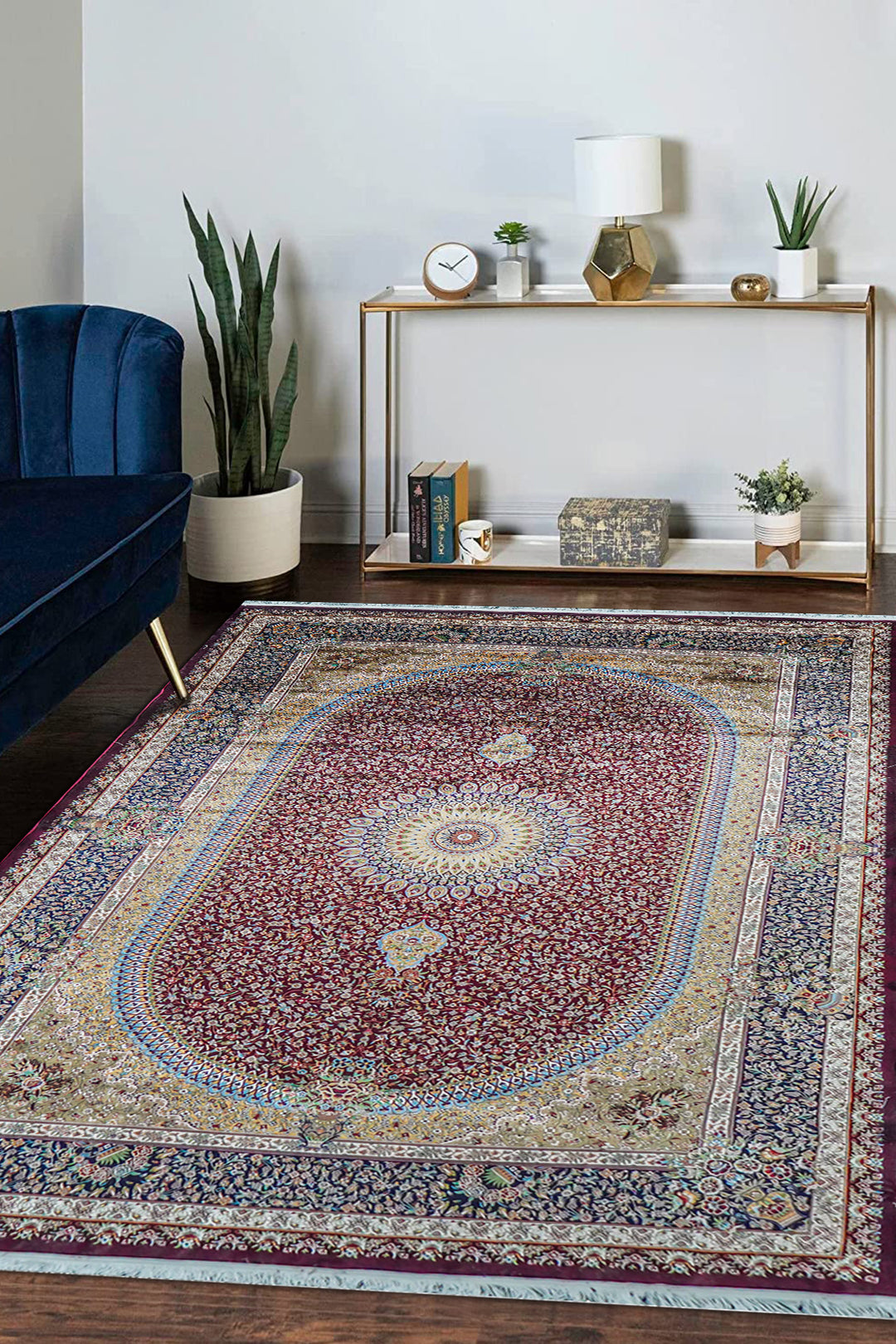 Premium Abrisham Persian Rug 1200 Reeds - Red