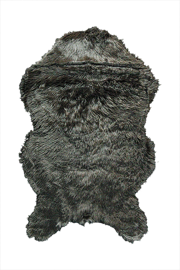 Wild Life (Sheep Fur) - 2.9 x 4.9 FT - Gray - Luxuriously Soft Fluffy Rug