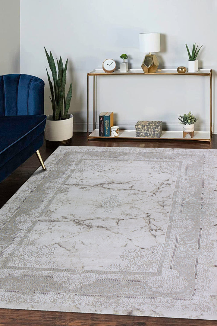 Turkish Modern Festival WD Oval Rug  - 6.5 x 13.1 FT - White -  Luxurious Woven Masterpiece 50% Off!